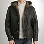 BGSD Men's Hooded Sheepskin Shearling Jacket