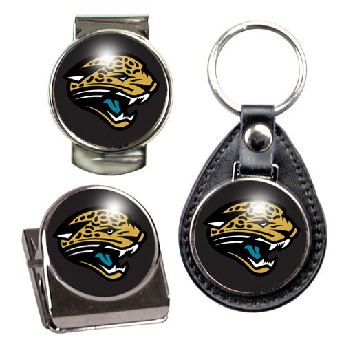 Jacksonville Jaguars NFL 3 Piece Stocking Stuffer Set - Key Chain, Money Clip & Magnet Clip