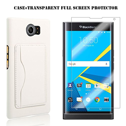 Blackberry Priv Case,Kupx Blackberry Priv Pu Leather Wallet Protective Cases With Stand Card Holder For Blackberry Priv With 1 Screen Protector White