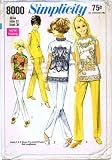 Simplicity 8000 Sewing Pattern Misses Blouse & Stove-Pipe Pants Size 12 - Bust 34