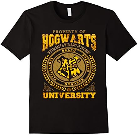 Men's HOGWARTS UNIVERSITY T SHIRT Small Black