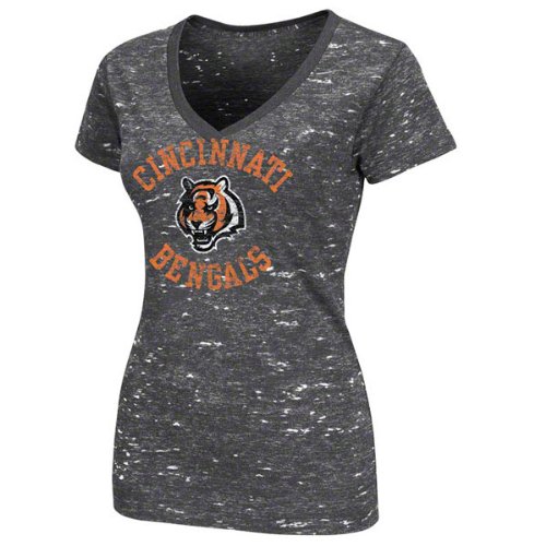 Cincinnati Bengals Women's Pride Playing II Charcoal Short Sleeve Top