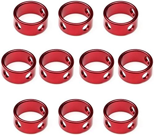 10pcs Aluminum Tent Rings Cord Tensioners (Red Color) - MinGDonG EXCLUSIVE