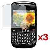 Three LCD Screen Guards / Protectors for BlackBerry Curve 8520 / 8530