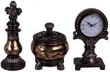 Clock-finial-box Set Of 3 Gold