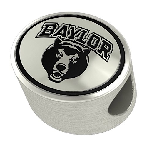 Baylor Bears Silver Antiqued Bead Fits Most European Style Charm Bracelets