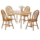 IMAGE OF 4 Oak Finish Arrow Back Dining Chairs