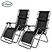 PARTYSAVING Infinity Zero Gravity Outdoor Lounge Patio Folding Reclining Chair Black Set of 2 APL1001
