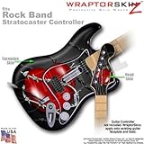 Barbwire Heart Red WraptorSkinz Skin fits Rock Band Stratocaster Guitar for Nintendo Wii, XBOX 360,