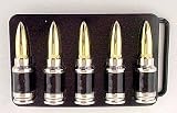 Gold & Chrome Rifle Bullet Belt Buckle Ammo Shell
