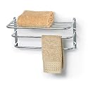 Bathroom Towel Rack 2-Bar 1-Shelf Chrome - Polder #94-05