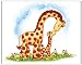 Jungle Art Mom and Baby Giraffe - Childrens Wall Art, Kids Wall Art, Nursery Wall Art Ready-to-Hang Plaque 10.5" x 13.5"