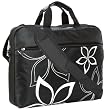 17 inch Black Contour Flowers Floral Print Laptop Computer Briefcase Messenger Shoulder Bag Carrying Case