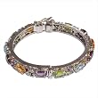 Link Braclets Sterling Silver Multi Gemstone Jewelry Dia 2 inches