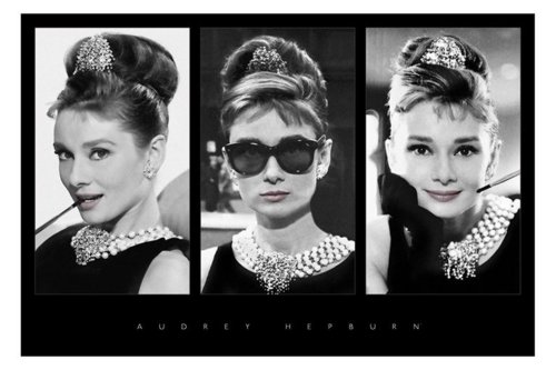 1art1 Empire 330659 Audrey Hepburn - Triptych - VIP Poster Plakat Druck - 91.5 x 61 cm