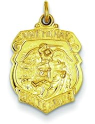 Sterling Silver Gold Plated Saint Michael Medal