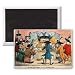 A Welsh Feast on St. David's Day, 1790.. - 3x2 inch Fridge Magnet - large magnetic button - Magnet