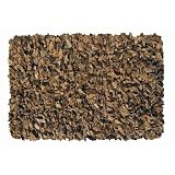 Leather Shag Rug Soft Allover Suede 23"x33" (Tan)