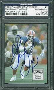 Signed Thurman Thomas Photo - Card 1993 Playoff #2 Slabbed - PSA/DNA Certified - Autographed NFL Photos