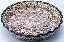 Polish Pottery Lg. Ruffled Pie Plate 2 1/2" H x 11 1/4" Diameter
