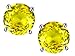 Star K Round 7mm Simulated Yellow Sapphire Earrings Studs Sterling Silver