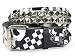 SNAP ON ART WORK SKULL & CROSS BONE TATOO PRINT PUNK ROCK STAR SILVER STUDDED LEATHER BELT
