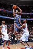 Charlotte Bobcats v Philadelphia 76ers: Dominic McGuire, Thaddeus Young and Evan Turner Photographic Poster Print by Jesse D. Garrabrant, 8x12