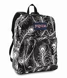 JanSport SuperBreak Classics Series Backpack, Black/White Peacock