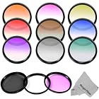 Essential 67MM Lens Filter Kit for DSLR Cameras, CANON (18-135mm EF-S IS STM, EF 70-200mm f/4L), NIKON (18-105mm f/3.5-5.6 AF-S DX VR ED Nikkor, 70-300mm f/4.5-5.6G) - Includes: Graduated Color Filter Kit (Red, Pink, Purple, Yellow, Orange, Coffee, Green, Blue and Gray) + Filter Kit (UV, Polarizer, Fluorescent) + Premium MagicFiber Microfiber Cleaning Cloth