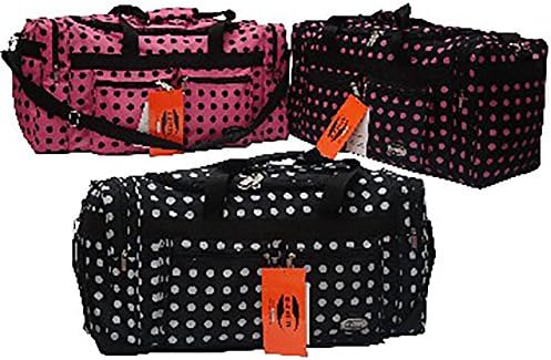 Ez Luggage "E-Z Tote" 25" Black with Pink Polka Dots Duffel Bag