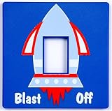 Rocket in Space Light Switch Cover
