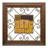 IMAGE OF Kichler Lighting 78095 Hand-Painted Iron and Wood Frame with Cast Resin Inset Tonbo  Wall Panels, Set of Two