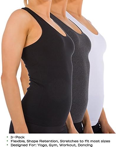 Homma Seamless Rib Racer Back Tank 3 pk (Black, H.Grey, White)