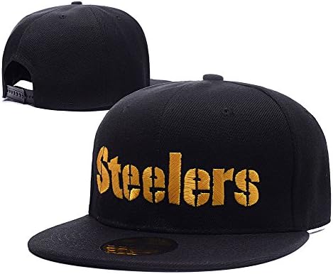 KIMUS Pittsburgh Steelers Text Logo Adjustable Snapback Embroidery Hats Caps