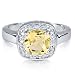 FOJO's Diamonds in Silver Genuine Citrine Cushion Cut Ring (.10 ct. tw.)