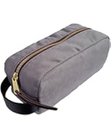 Waxed Canvas Dopp Kit Gray - Toiletry Travel Case For Men, Women, Boys and Girls - Organize Your Toiletries, Wet Or Straight Razor Shaving Kit Stylishly