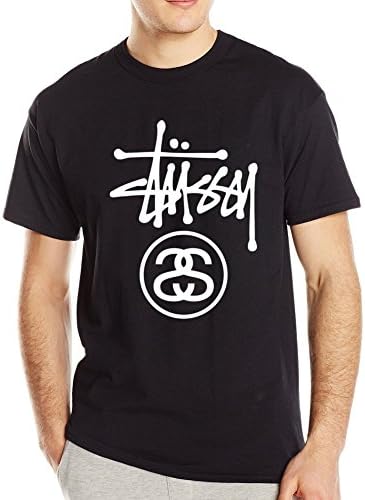 Stussy Personality Shock Absorption Black Men T-Shirt, [Stussy] Stussy T-Shirt