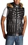 Akademiks Men's Super Cire Quilted Vest,Black,X-Large