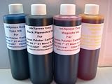 Bulk Ink for Canon Printer Cartridges 4 Color Set 250ml Each of Black Pigmented Yellow Cyan Magenta