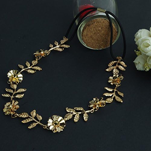 PassionBox(TM) Girl's Jewelry Korean Golden Flowers & Leaves Elastic Hair Band Headchain
