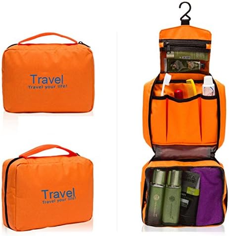 Kardiar Portable Toiletry Bag Wash Bag Bathroom Hanging Bag Travel Bag Zipper Storage Bag Drawer Dividers Cosmetic Makeup Pouch with Multi Pockets Hook for Mens Womens Girls Boys Kids