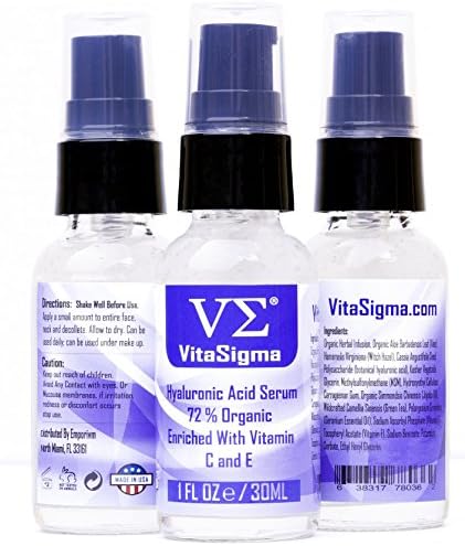 Vita Sigma Hyaluronic Acid Serum Face and Skin Hydration With Vitamin C And E 1 Fl Oz