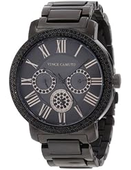 Vince Camuto Womens VC/5001BKBK Swarovski Crystal Accented Black Ion-Plated Multi-Function Bracelet Watch