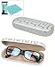 JAVOedge Maze Grid Print Soft Lined Eyeglass Case with Soft Lined Interior and Bonus Mircofiber Cleaning Cloth