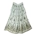 BombayFashions White Sequin Red Print Ankle Length Gypsy Bohemian Long Skirt (White - Red Green)
