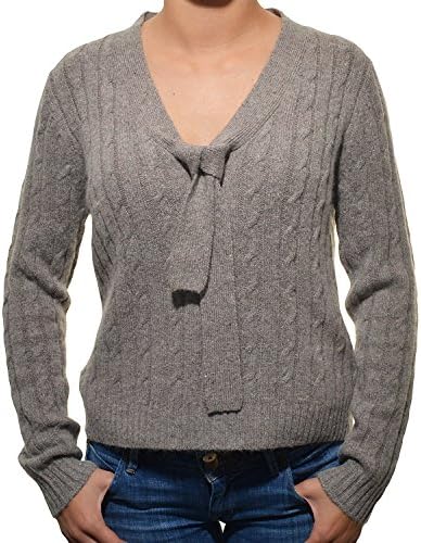 Elar Womens Cable Knit Luxurious Blend Sweater (Gray, XLarge)