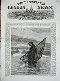 1868 Shrimper Lady Fishing Net Sea Fine Art French 1868 Shrimper Lady Fishing Net Sea Fine Art French