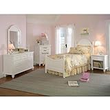 Hillsdale Westfield Twin Size White Bed, Rails, Nightstand, Dresser, Mirror