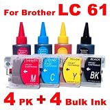 4 pks Pre Filled for Brother LC61/38/16/970/980/1100 Refillable Ink Cartridges+ 400ml Bulk Refill Ink, PrintPayLess Brand,for Brother Copy Machines DCP 145C 51mr9fd9erL. SL160 4 pks Pre Filled for Brother LC61/38/16/970/980/1100 Refillable Ink Cartridges+ 400ml Bulk Refill Ink, PrintPayLess Brand,for Brother Copy Machines DCP 145C