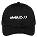 Trendy Apparel Shop Married AF Embroidered Soft Crown 100% Brushed Cotton Cap - Black